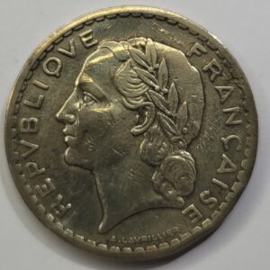 #lavrillier #5francs #1945C #monnaie #numismatique #davidnumis #castelsarrasin #bronze-aluminium #gouvernementprovisoire