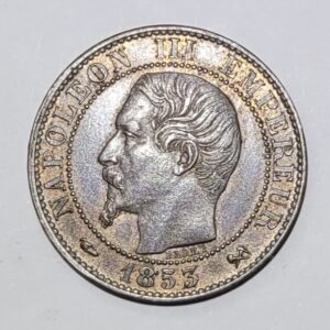 #NapoleonIII #5centimes #empreur #monnaie #numismatique #davidnumis #1853 #rouen #atelierB